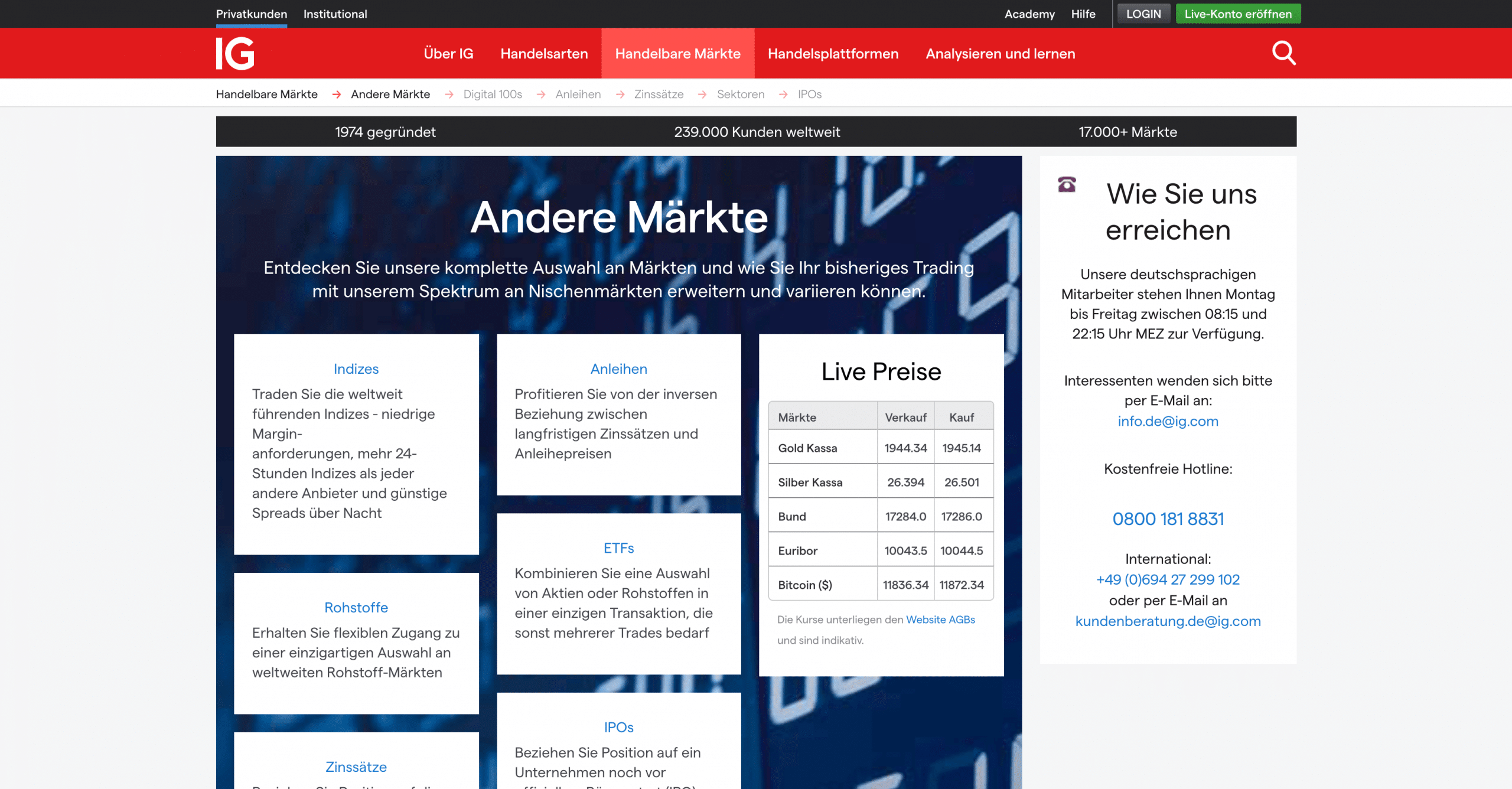 IG Andere Märkte