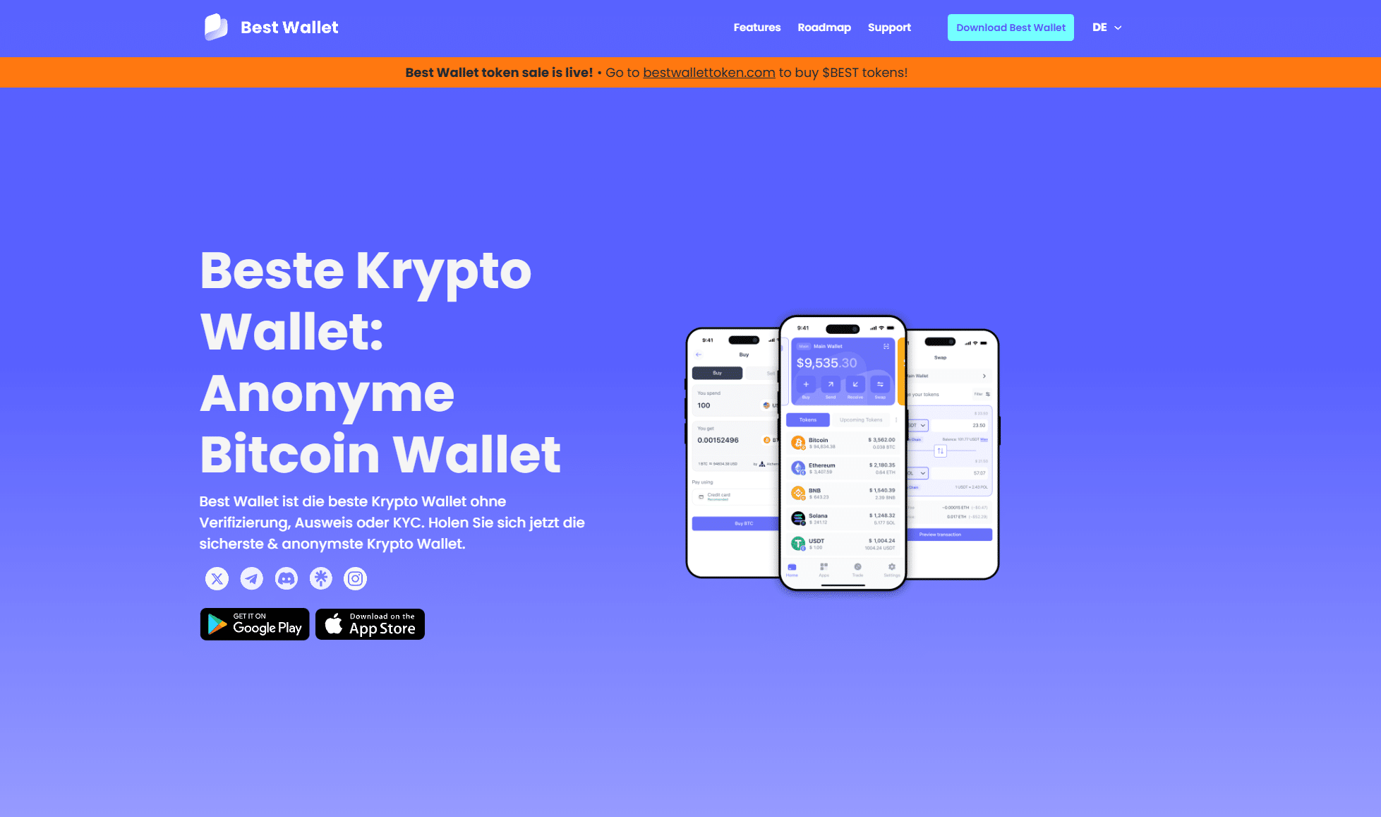 Best Wallet Homepage neu